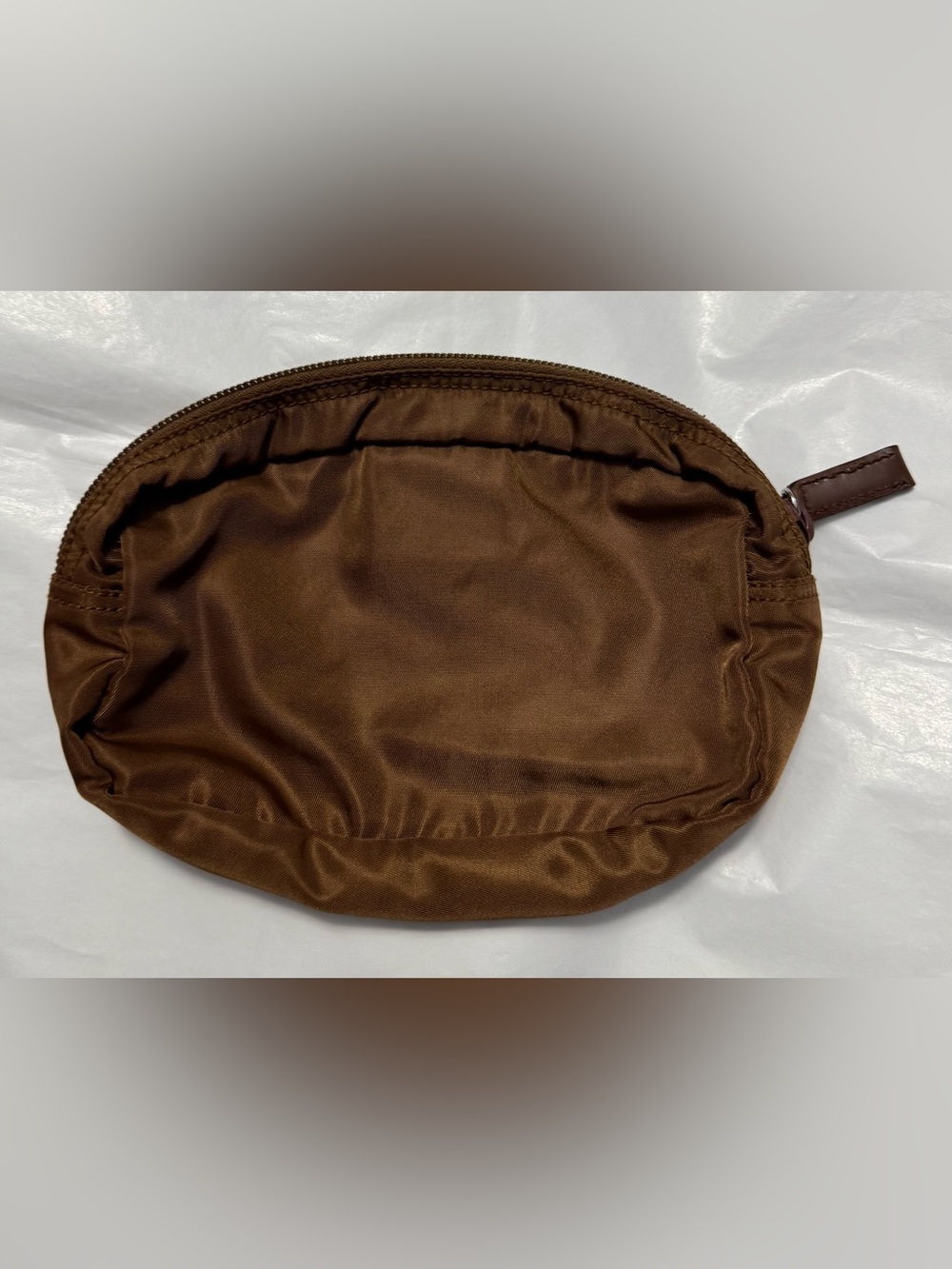 Prada AUTHENTIC Vintage Nylon Brown Logo Triangle Pouch Cosmetic Case Makeup Bag - Picture 9 of 16